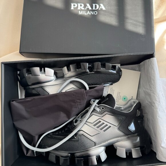 Prada Cloudbust Thunder sneakers in Black/Silver, size 38.5 - Picture 11 of 16